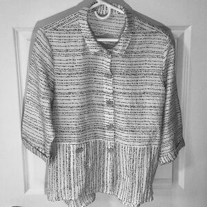 Habitat Black& White Boxy Button-Down Blouse/Jacket